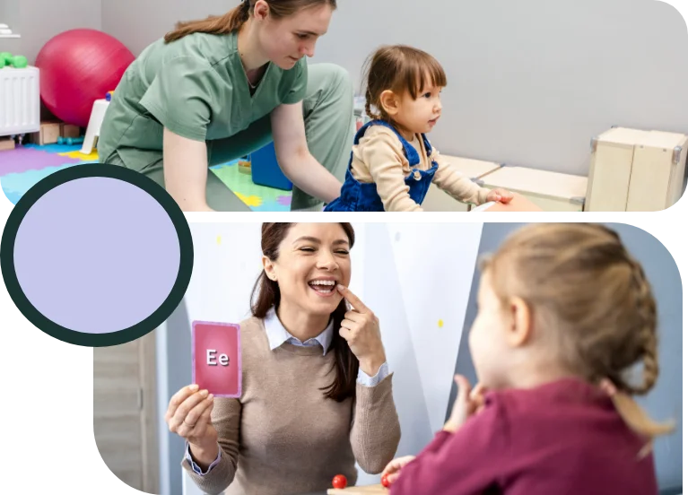 Therapist working with a young child
