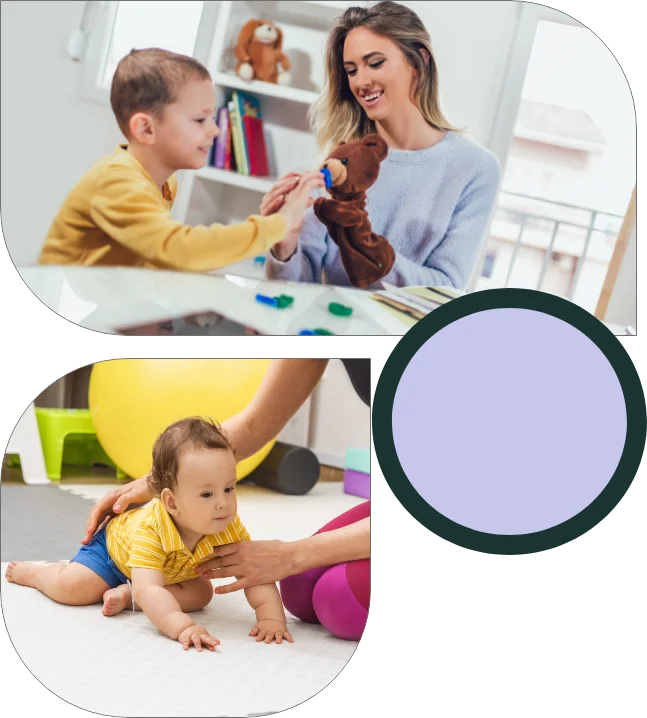 Therapist working with a young child