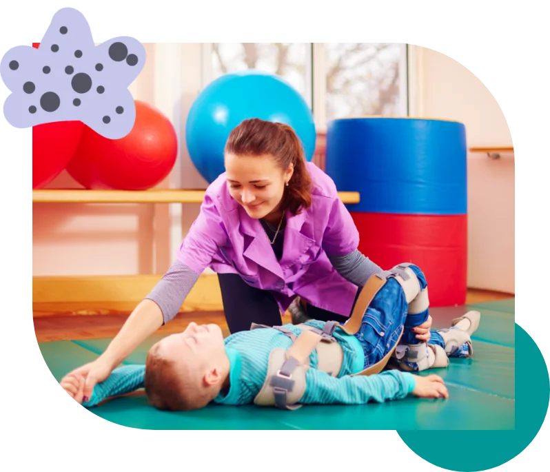 Therapist working with a young client during a session